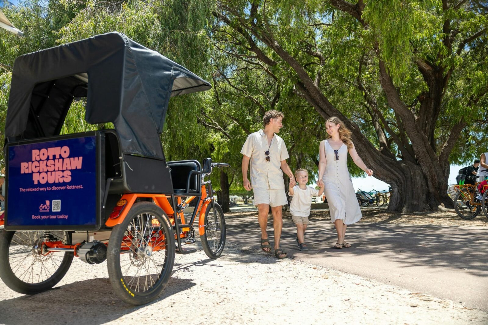 Young family on Rottnest Island Rickshaws